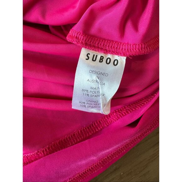 NWT SUBOO Large Garnet Ruched One Shoulder Mini Dress Hyper Pink Party Revolve - Picture 10 of 11